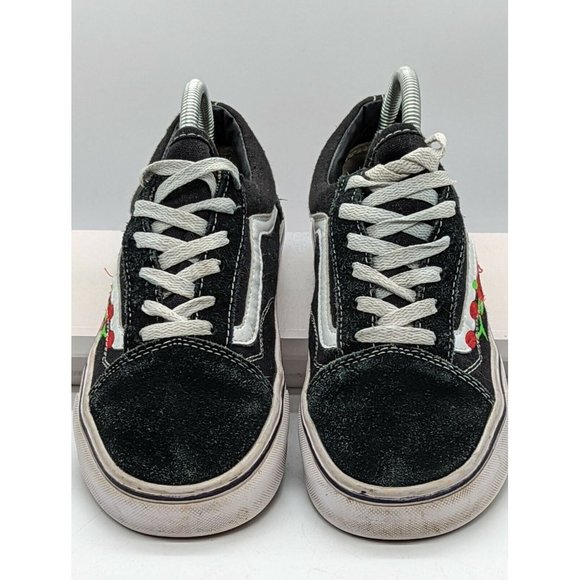 RARE Custom Vans Old School Red Rose Embroidered Patch Collection Women's SZ 7 - Picture 4 of 8